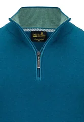6th Sense Harry 1/4 Zip Sweater - Petrol Blue - XL