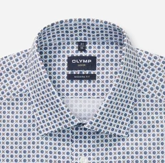 Olymp Olymp Printed Business Shirt - Blue - 16