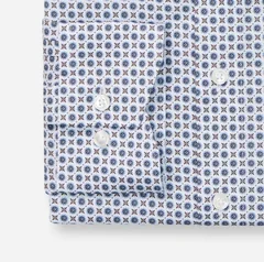 Olymp Olymp Printed Business Shirt - Blue - 16
