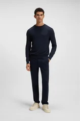 Boss Asac_C Knitted-Cotton Sweater - Navy - M