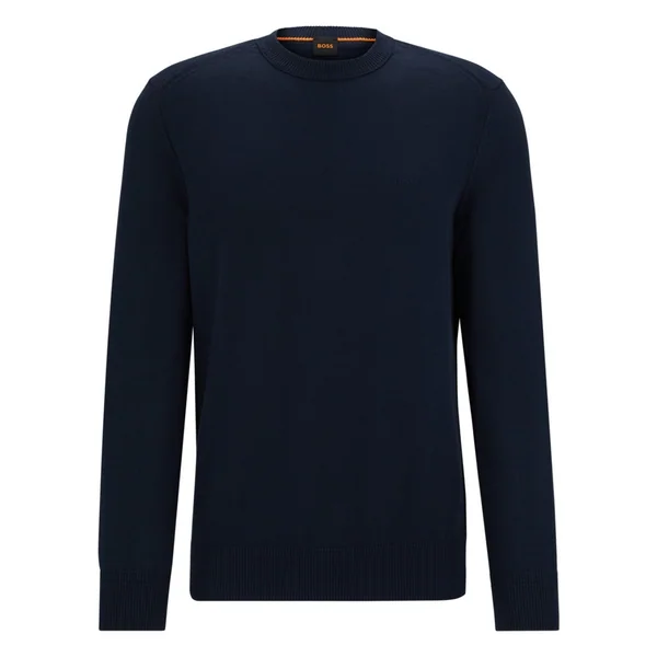 Boss Asac_C Knitted-Cotton Sweater - Navy - M