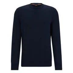 Boss Asac_C Knitted-Cotton Sweater - Navy - M