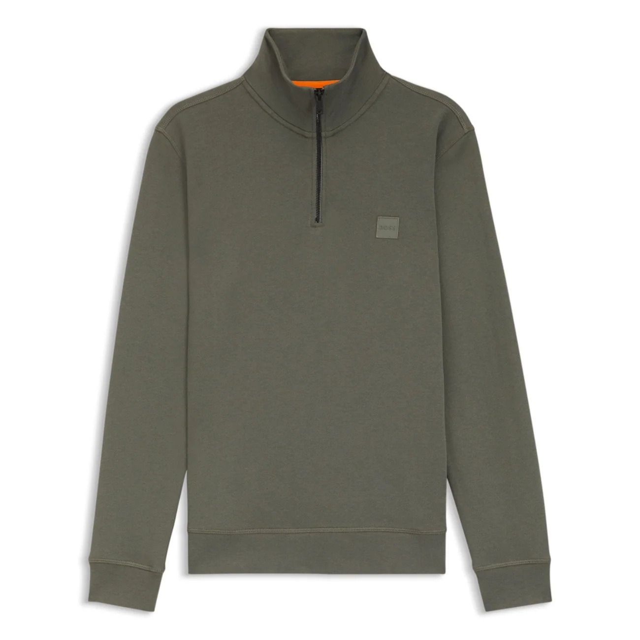 Boss Zetrust Cotton-Terry Half Zip Sweatshirt - Mushroom - M