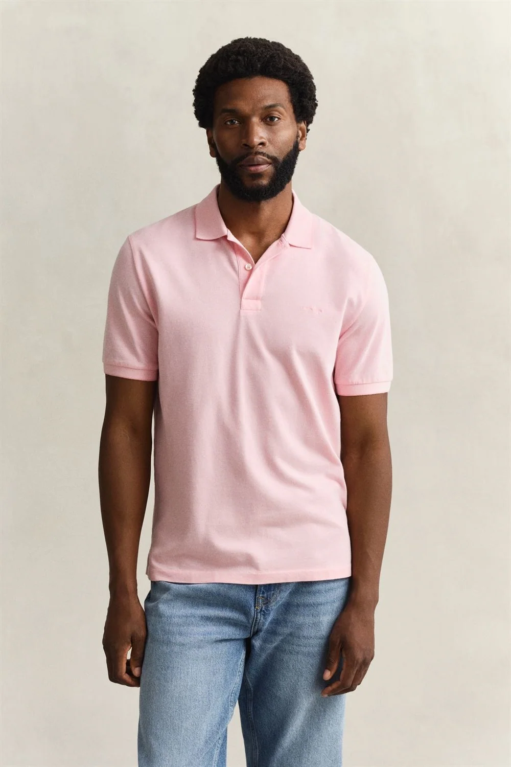 Gant 2 Tone Ss Polo Shirt - Pink - M