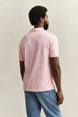 Gant 2 Tone Ss Polo Shirt - Pink - M