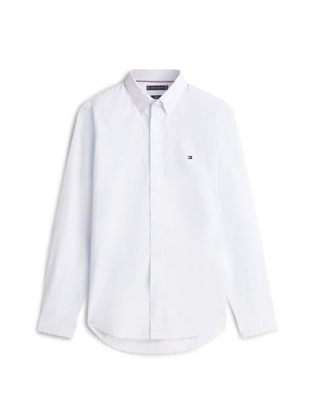 Tommy Hilfiger Flex Poplin Small Logo Shirt - Blue - L