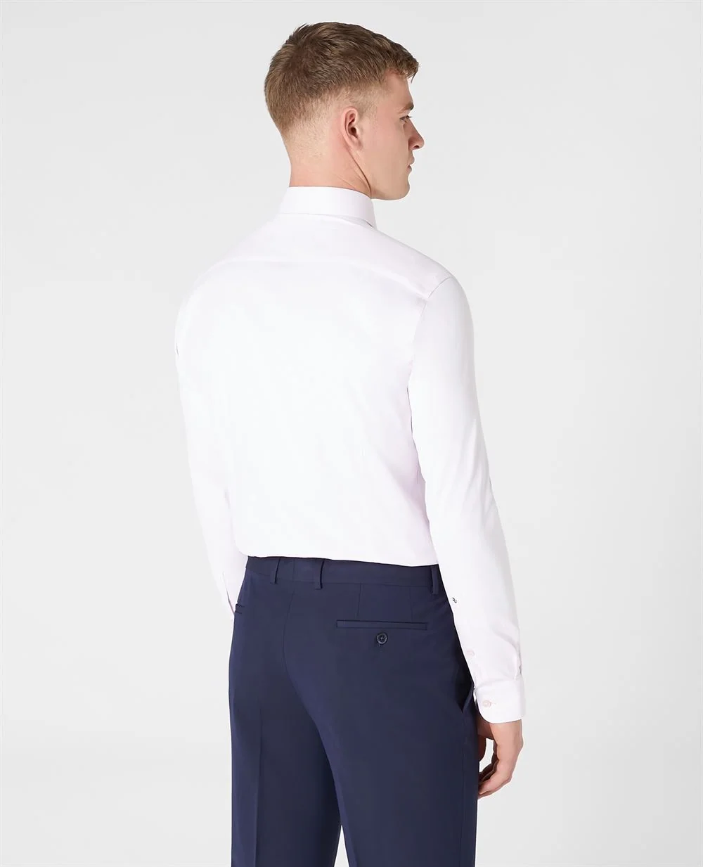 Remus Uomo Kirk Slim Fit Shirt - Light Pink - 15.5