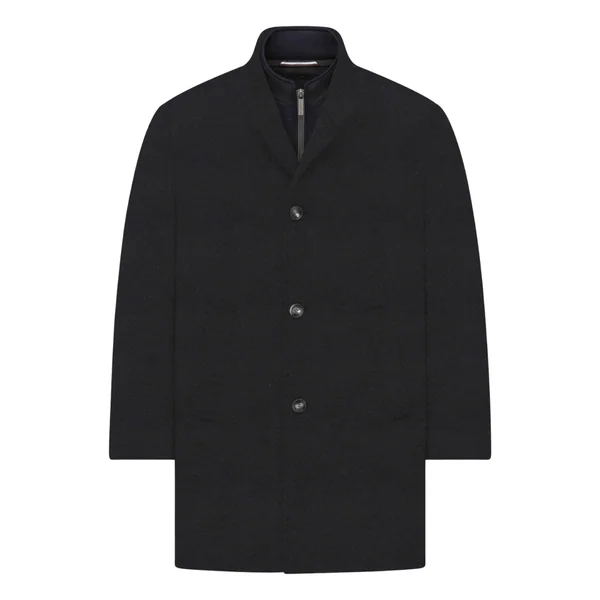 Bugatti Mens Wool Overcoat with Padded Vest - Navy - 40R
