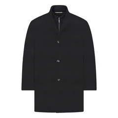 Bugatti Mens Wool Overcoat with Padded Vest - Navy - 40R