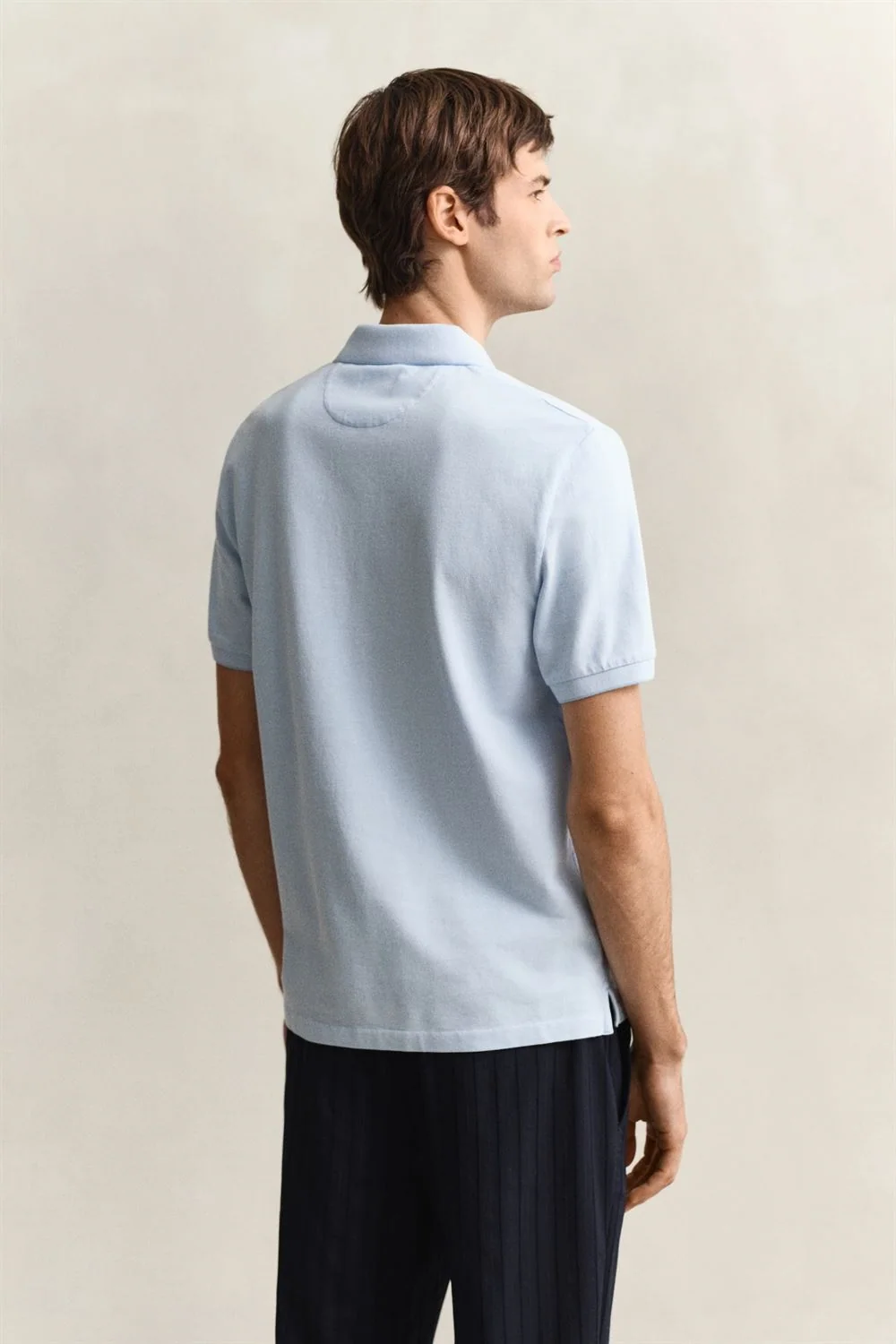 Gant 2 Tone Ss Polo Shirt - Sky Blue - XL