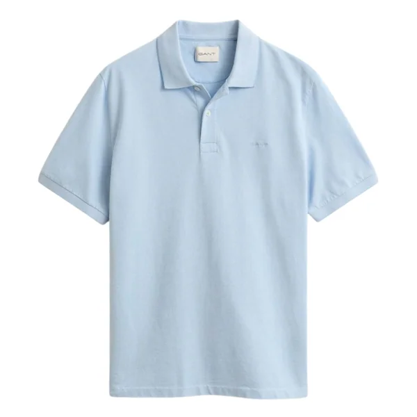 Gant 2 Tone Ss Polo Shirt - Sky Blue - XL