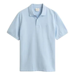 Gant 2 Tone Ss Polo Shirt - Sky Blue - XL