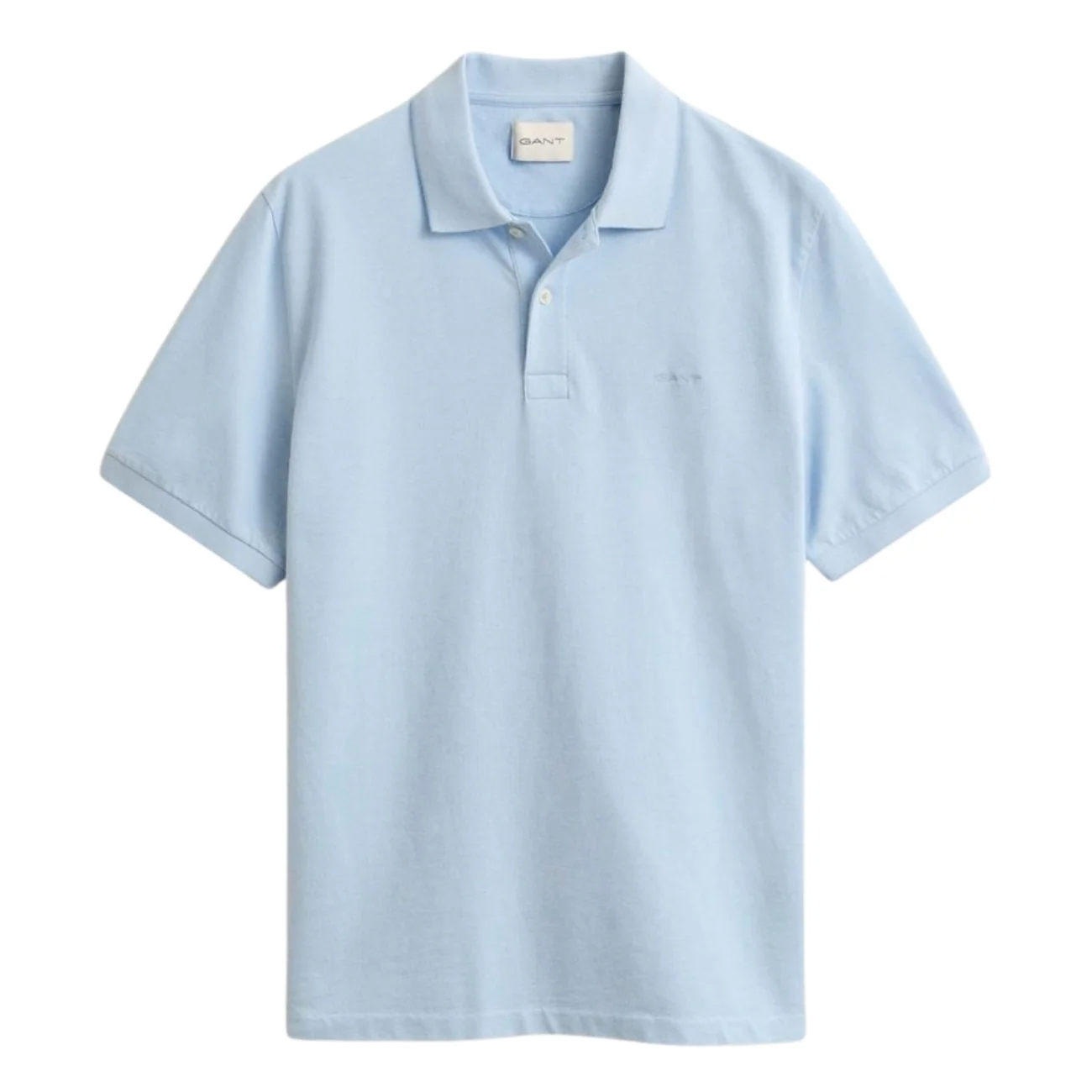 Gant 2 Tone Ss Polo Shirt - Sky Blue - XL