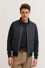 Bugatti Mens Knitted Gilet Waistcoat - Navy - XL
