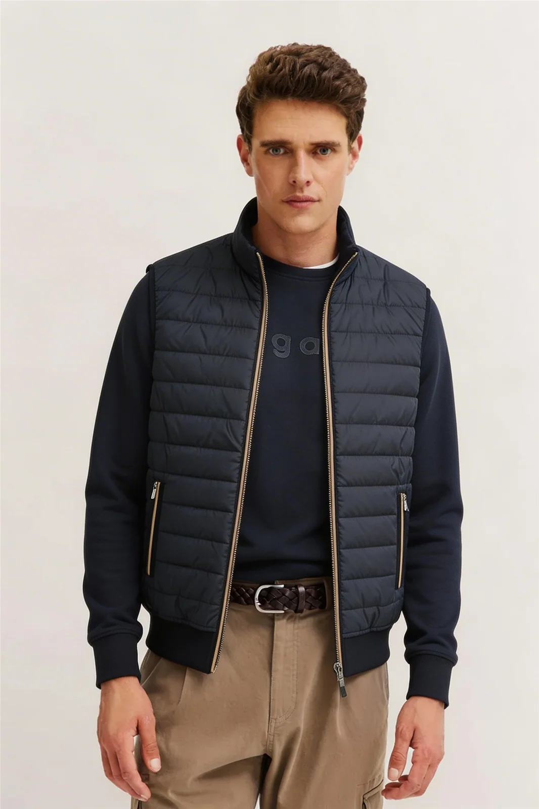 Bugatti Mens Knitted Gilet Waistcoat - Navy - XL