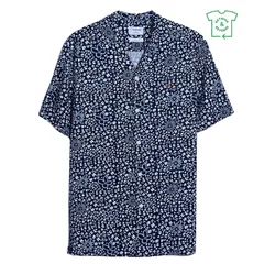 Farah Landon Short Sleeve Print Revere Shirt - Navy - L