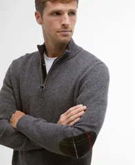 Barbour Holden Half Zip Knitted Jumper - Grey - XL