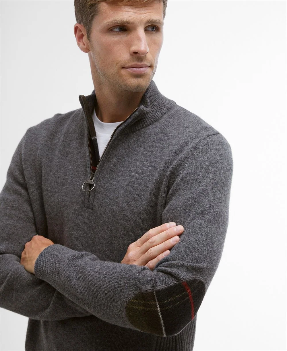 Barbour Holden Half Zip Knitted Jumper - Grey - XL