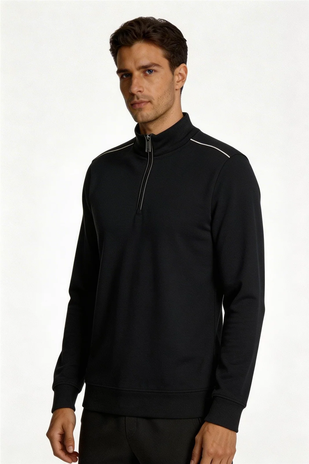 Bugatti Mens Quarter Zip Sweatshirt - Navy - 2XL