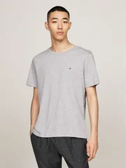 Tommy Hilfiger Essential Flag Embroidery Crew Neck T-Shirt - Grey - XS