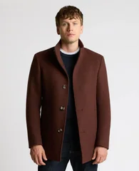 Remus Uomo Jonah Wool Overcoat - Wine - 40