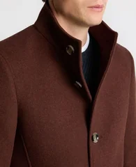Remus Uomo Jonah Wool Overcoat - Wine - 40