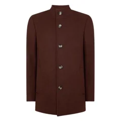 Remus Uomo Jonah Wool Overcoat - Wine - 40