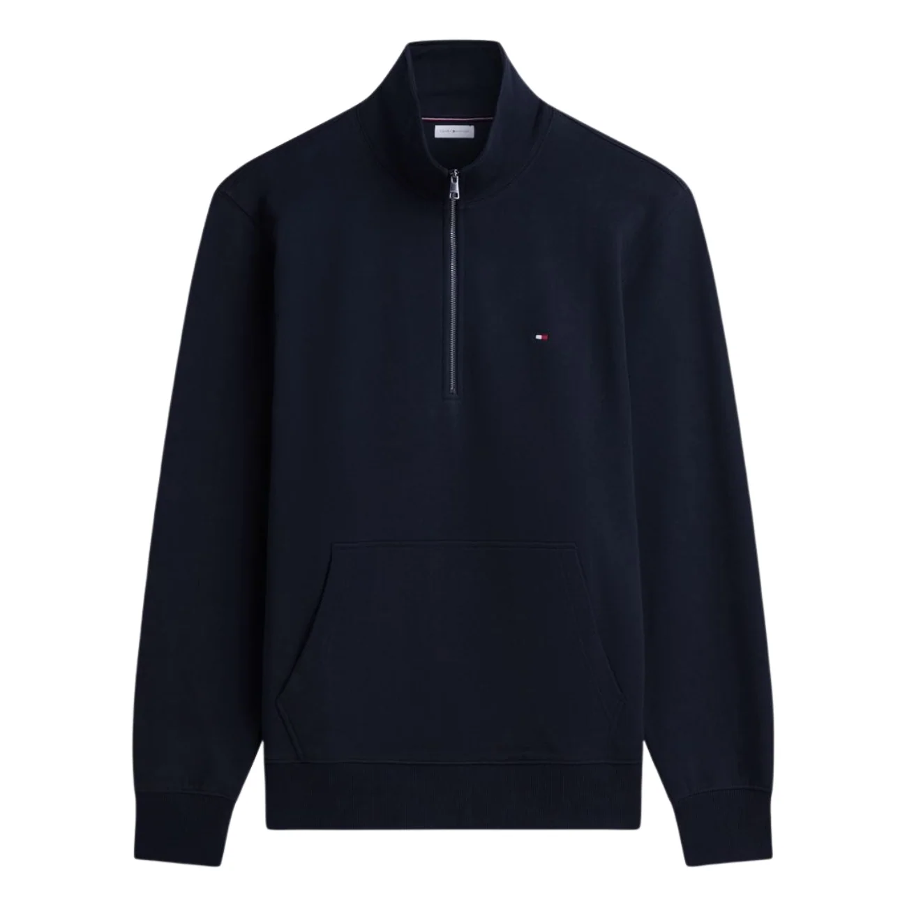 Tommy Hilfiger Flag Embroidery Terry Quarter-Zip Jumper - Navy - S
