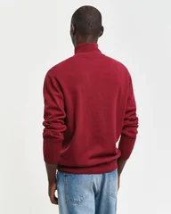 Gant Superfine Lambswool Half Zip Sweater - Red - M