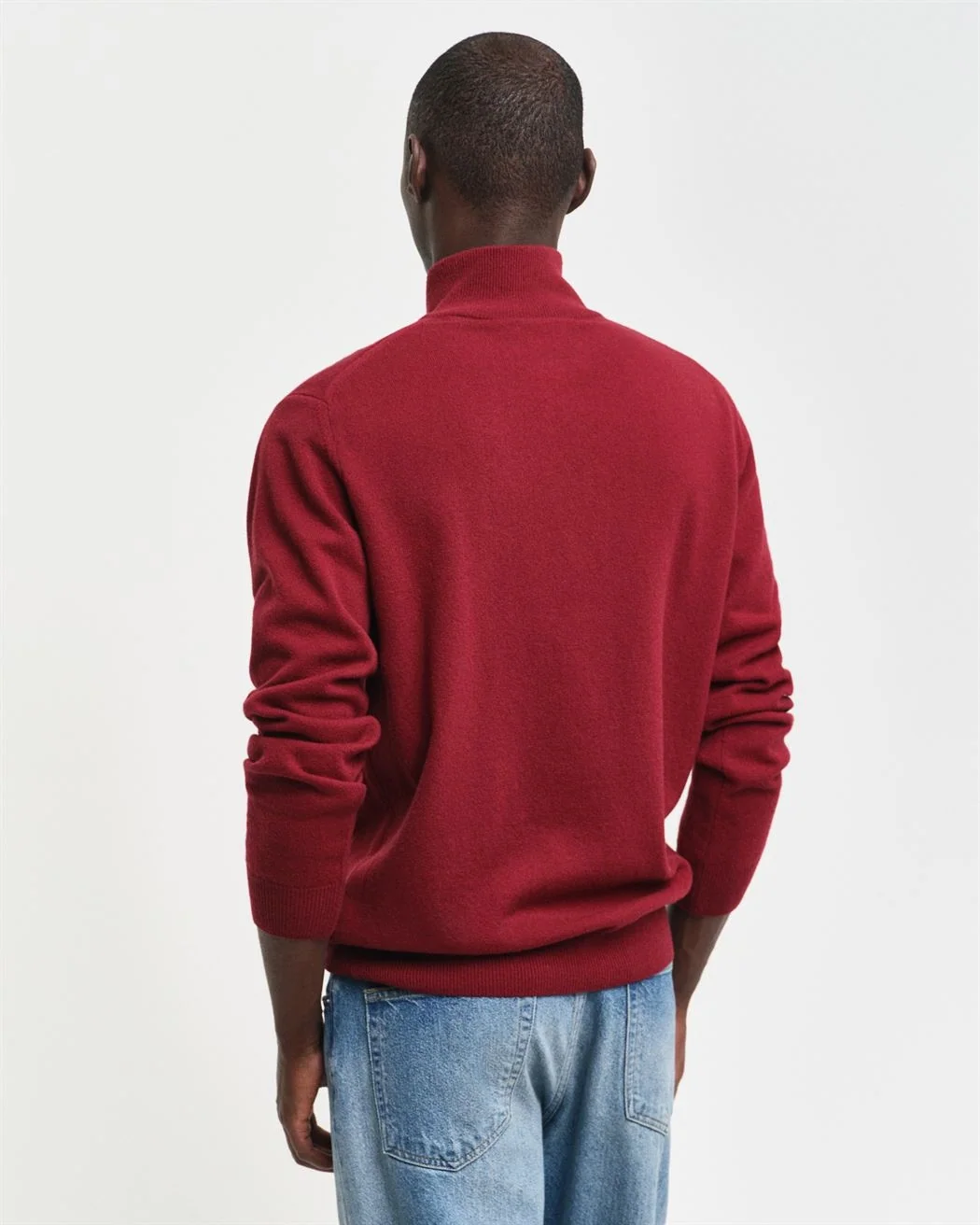 Gant Superfine Lambswool Half Zip Sweater - Red - M
