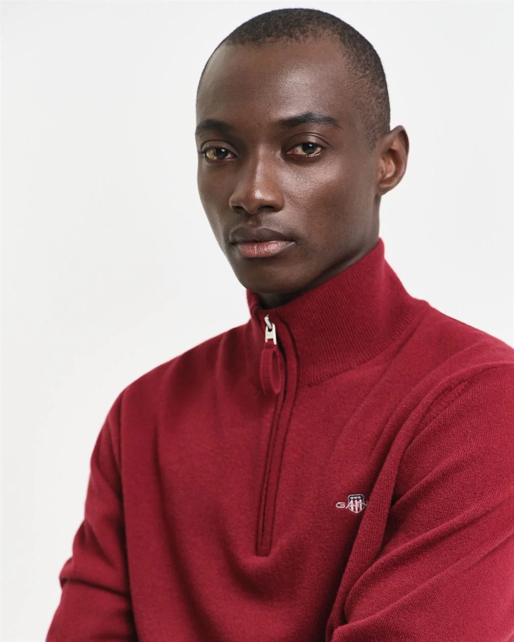 Gant Superfine Lambswool Half Zip Sweater - Red - M