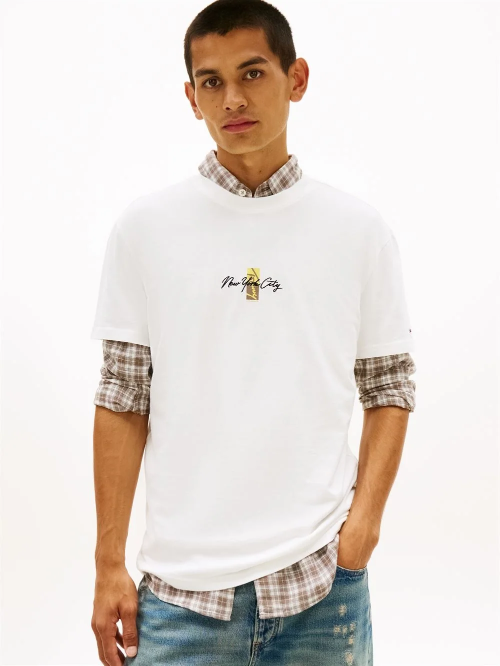 Tommy Jeans Sign Block T-shirt - Beige - XL