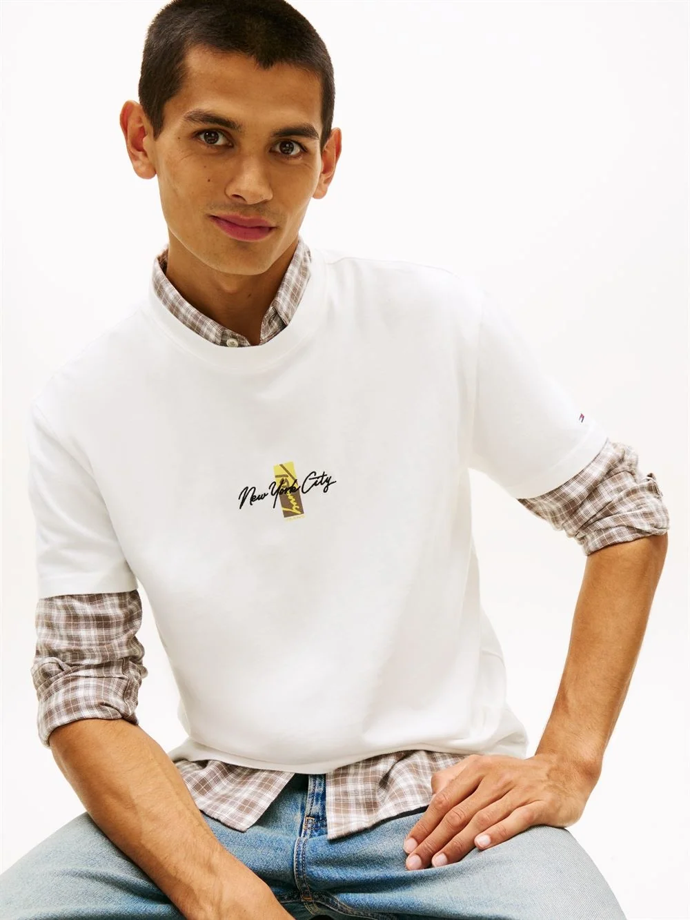 Tommy Jeans Sign Block T-shirt - Beige - XL