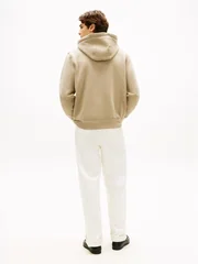 Tommy Hilfiger Logo Embroidery Fleece Hoodie M03 - Beige - XL