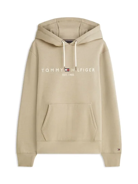 Tommy Hilfiger Logo Embroidery Fleece Hoodie M03 - Beige - XL
