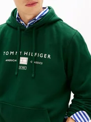Tommy Hilfiger Brand Love Mono Logo Hoodie - Green - L
