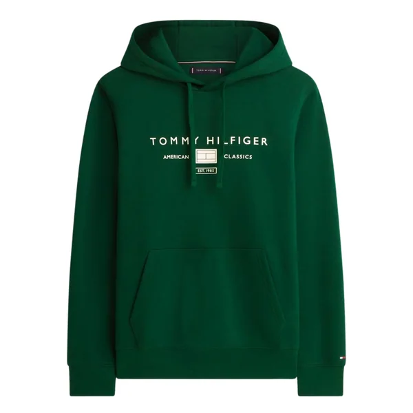 Tommy Hilfiger Brand Love Mono Logo Hoodie - Green - L
