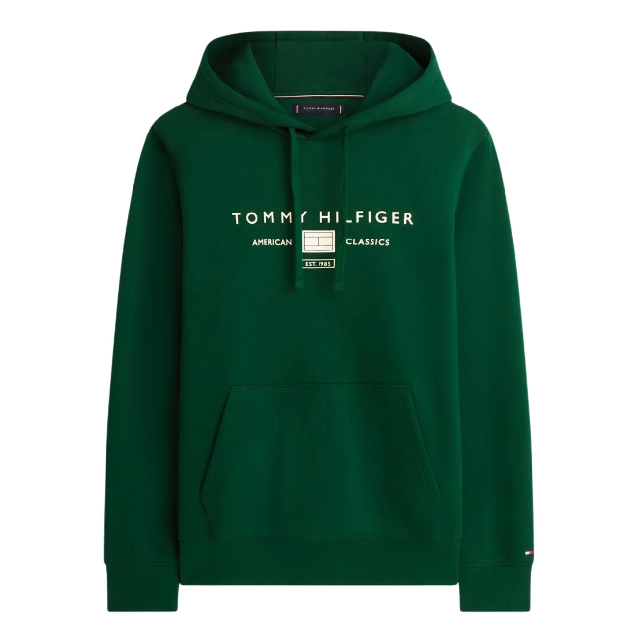 Tommy Hilfiger Brand Love Mono Logo Hoodie - Green - L