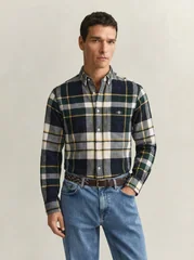Gant Flannel Check Shirt - Green - L