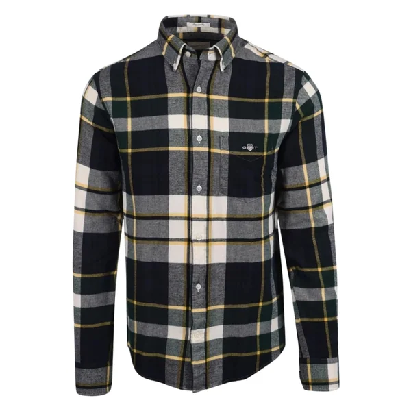 Gant Flannel Check Shirt - Green - L