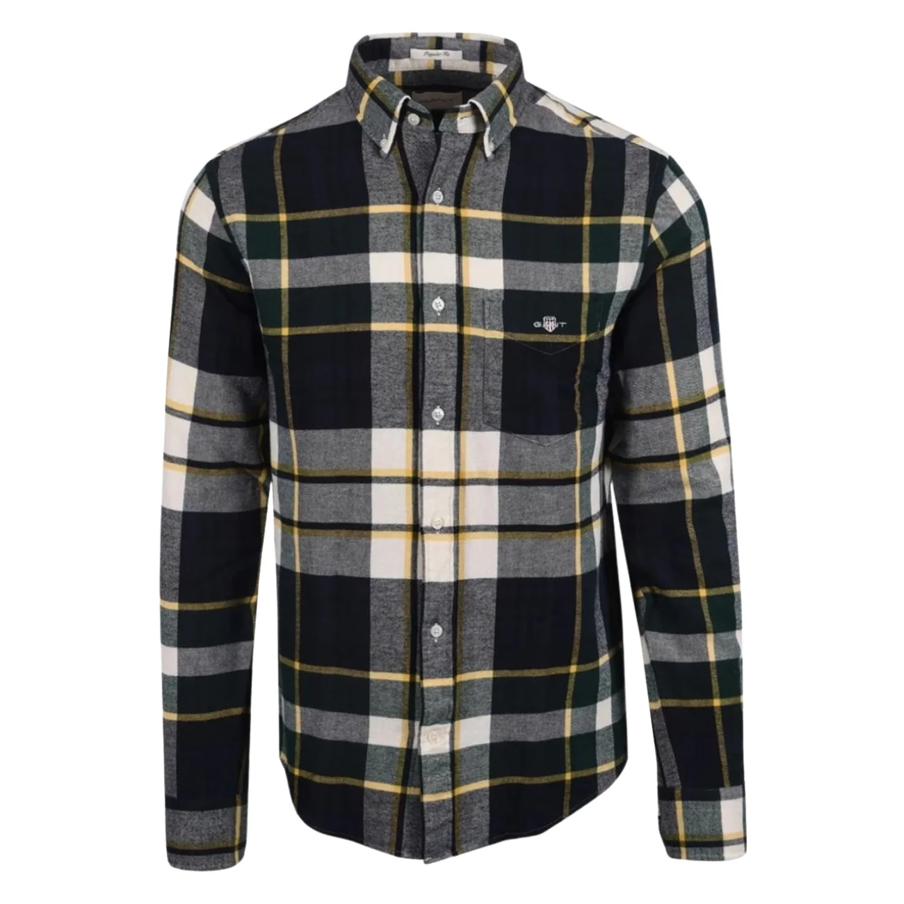 Gant Flannel Check Shirt - Green - L