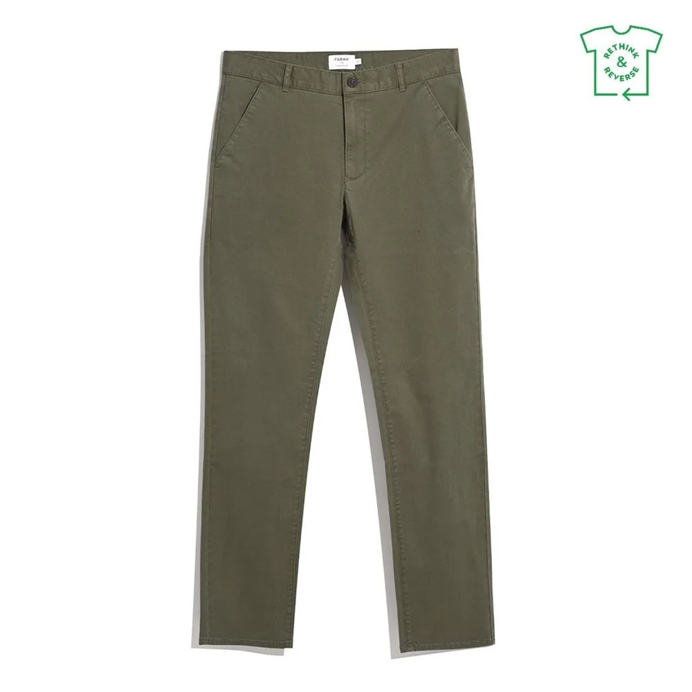 Farah Elm Slim Fit Twill Chino - Green - 32/30
