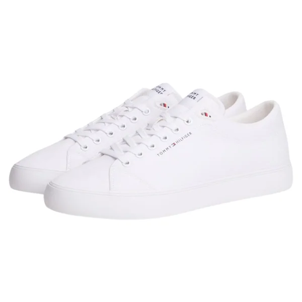 Tommy Hilfiger Harlem Core Logo Canvas Trainers - White - 41