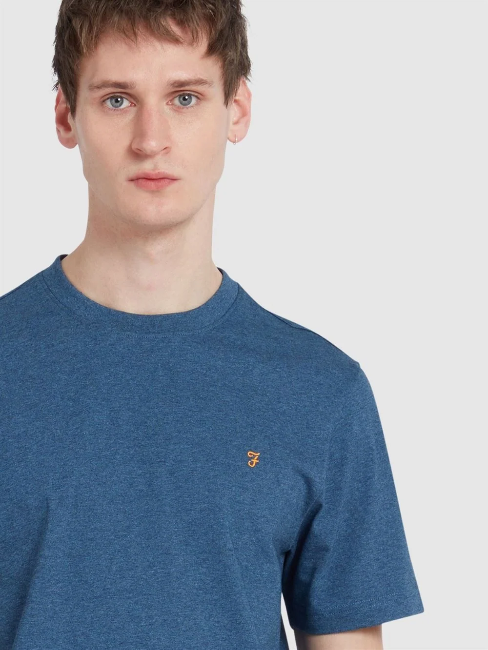 Farah Danny Organic Cotton Regular Fit T-shirt - Blue Marl - L