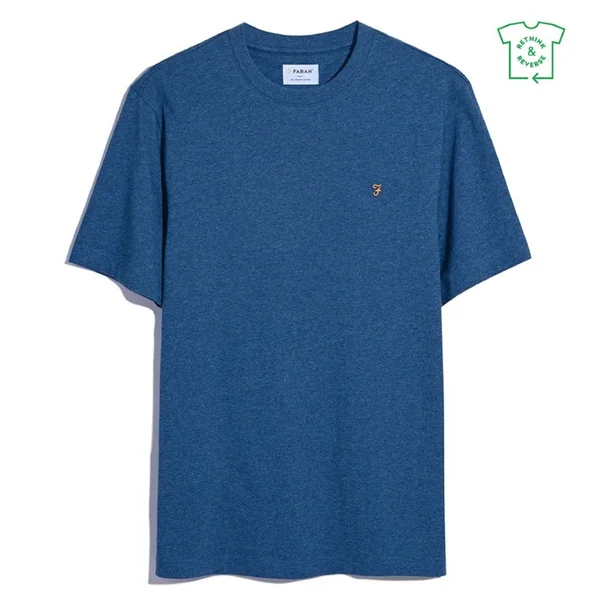 Farah Danny Organic Cotton Regular Fit T-shirt - Blue Marl - L