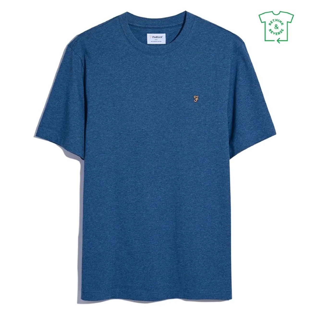 Farah Danny Organic Cotton Regular Fit T-shirt - Blue Marl - L