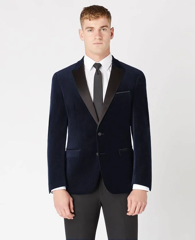 Remus Uomo Velvet Jacket - Dk Navy - 44R