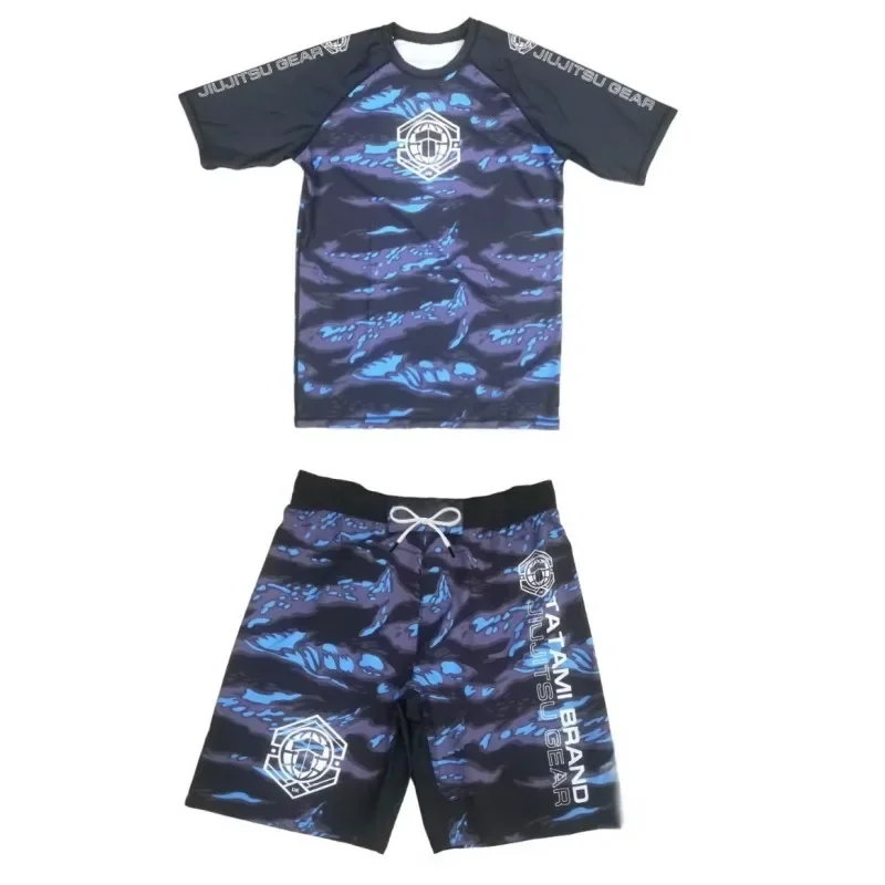 2026New Summer Breathable Quick-Drying Combat Suit Camouflage Short-Sleeve T-Shirt and Shorts Men's Jiu-Jitsu TrainingSportswear