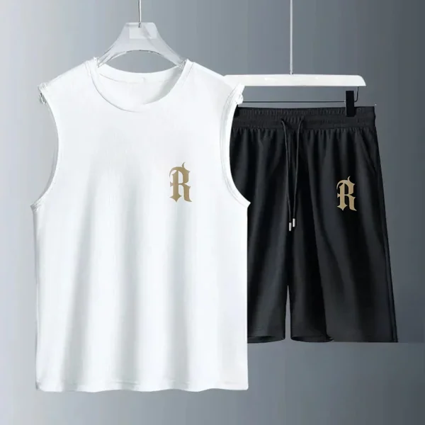 Men's Tank Top Sets 2026 Summer Quick drying beach seaside clothing set sports Sportswear Breathable oversize running