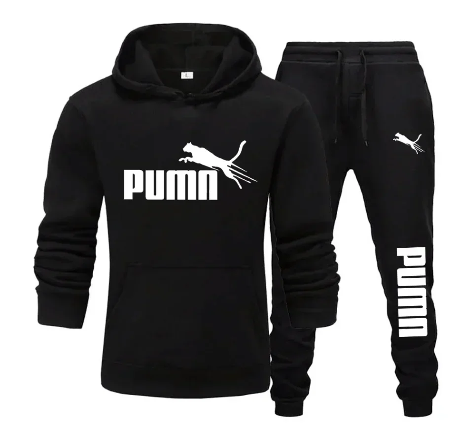 2026 Ne w Autumn and Winter Men's Pullover Hoodie and Pants Two-Piece Set Fashionable Trendy Fitness Casual Sportswear
